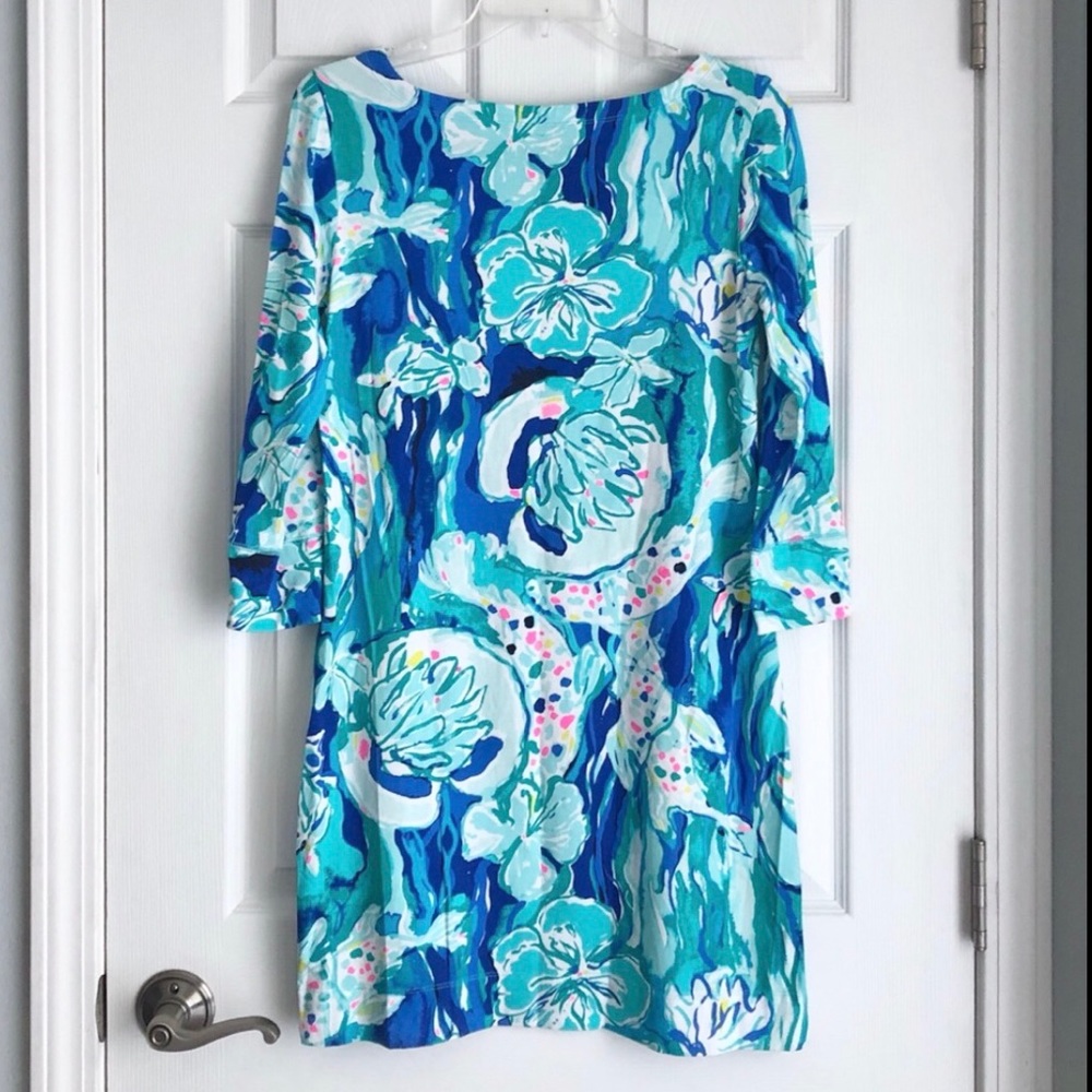 Lilly Pulitzer Blue and Green Floral Dress